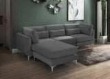 Julia Grey Velvet Modular Sectional (4 Boxes)