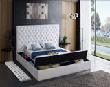 Bliss White Velvet King Bed (3 Boxes)