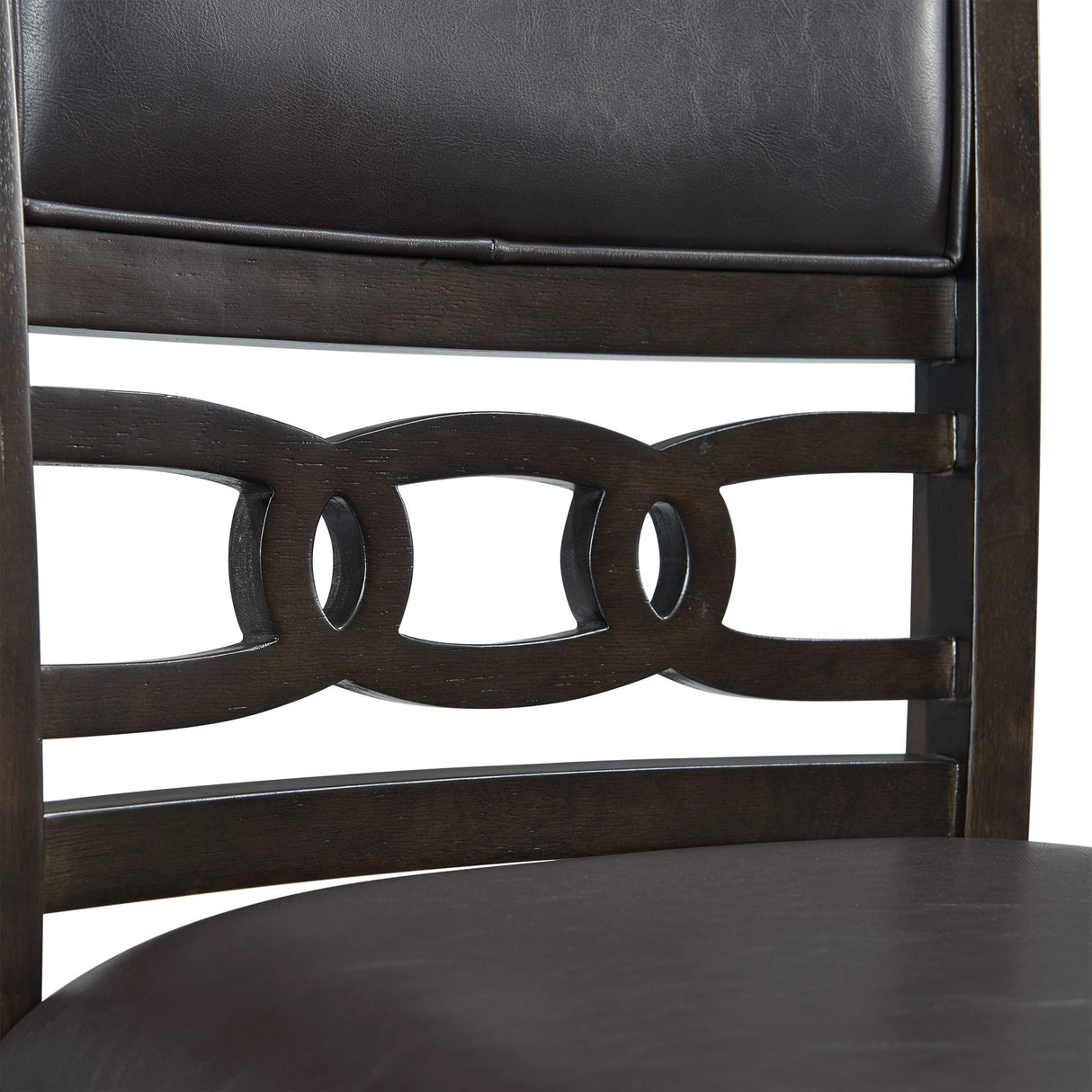Amherst Standard Height 5PC Dining Set-Table and Four Faux Leather Side Chairs in Walnut
