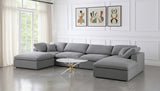 Serene Grey Linen Fabric Deluxe Cloud Modular Sectional