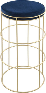 Rebar Navy Velvet Counter Stool