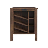 Santa Barbara Kitchen Island & 2 Counter Stools with Dark Grey Fabric in Walnut