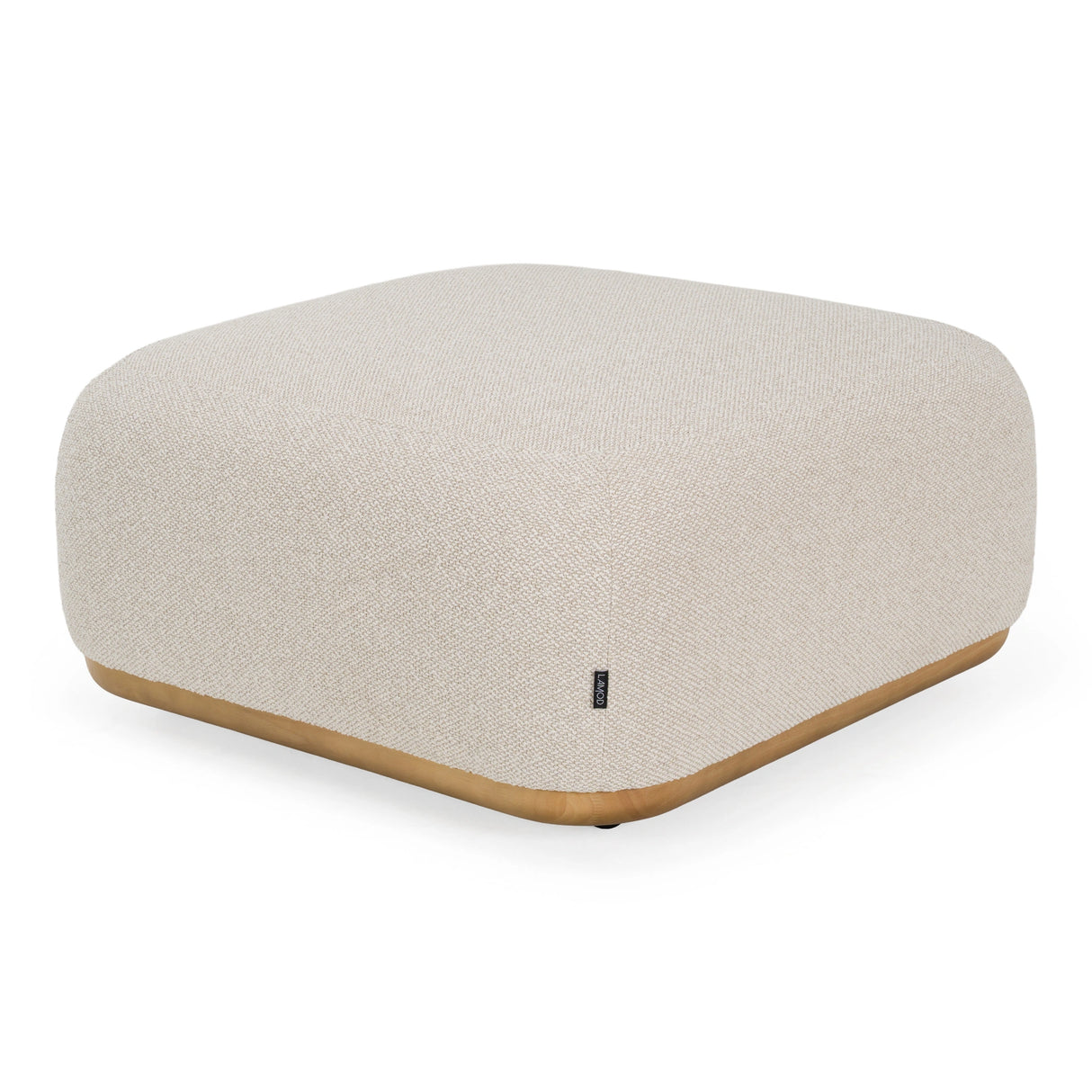 Evans - Contemporary Off-White Fabric Ottoman