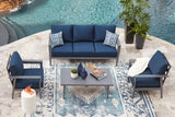 Gali Outdoor Sofa/Chairs/Table Set (Set of 4)