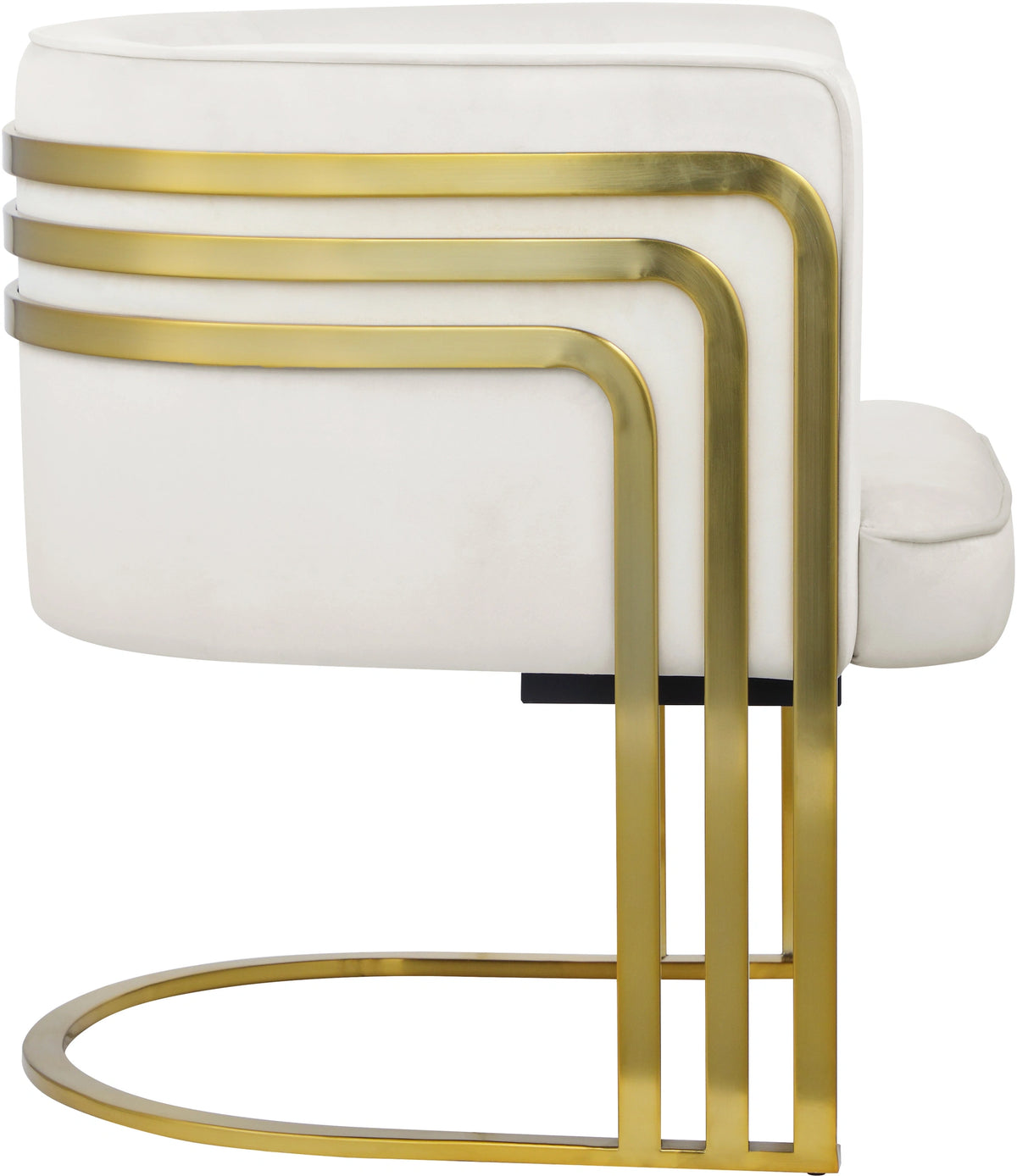 Rays Cream Velvet Accent Chair