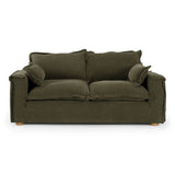 Durbin - Modern Green Fabric Loveseat