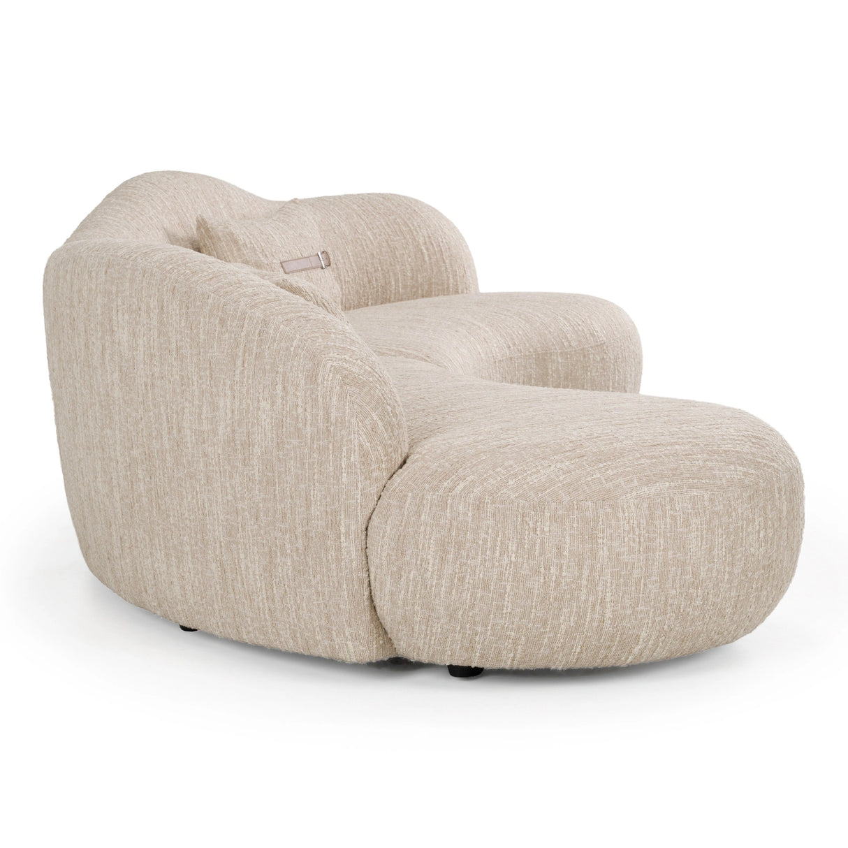 Spiro - Modern Beige Fabric Curved Sectional Sofa