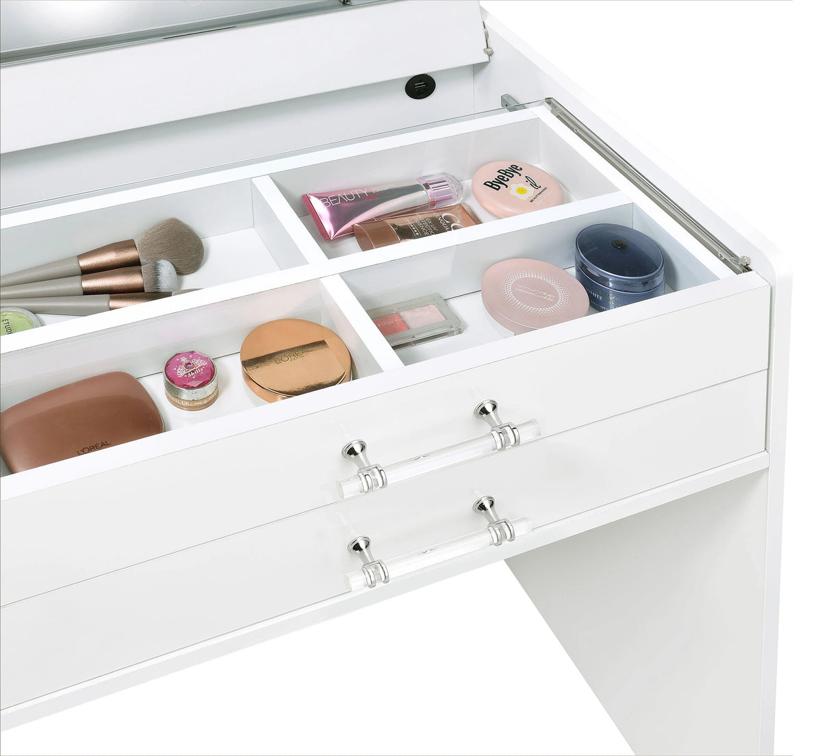 Danbury Makeup Vanity Table with LED Mirror and Stool