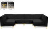 Alina Black Velvet Modular Sectional