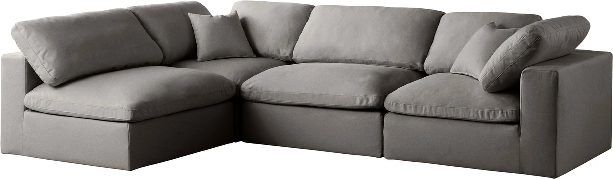 Plush Grey Velvet Standard Cloud Modular Sectional