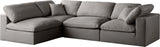 Plush Grey Velvet Standard Cloud Modular Sectional