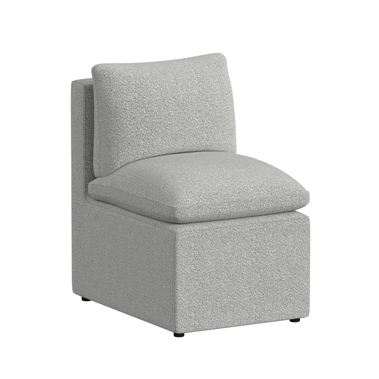 Portland UPH Armless Chair in Grey Boucle