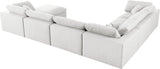 Serene Cream Linen Fabric Deluxe Cloud Modular Sectional