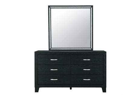 Reid Black Bed Dresser Mirror Nightstand