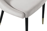 Sleek Cream Velvet Dining Chair