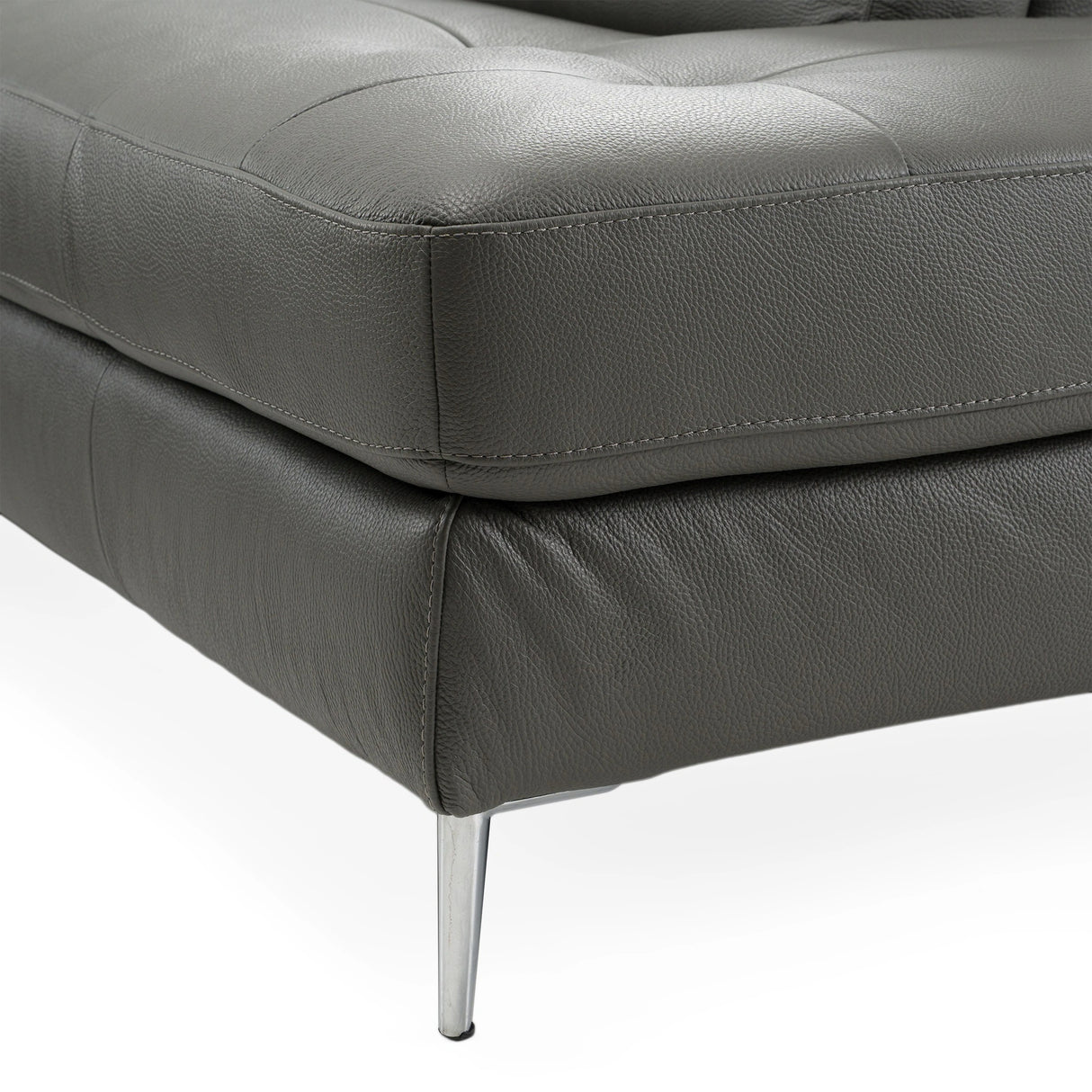 Viola - Italian Contemporary Blue-Grey Leather Right Facing Sectional Sofa