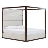 Manhattan - Contemporary Canopy Brown Oak Bed