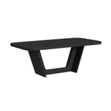 Ridgemont Standard Height Dining Set in Black with Grain-Table and Four Grey Fabric Chairs