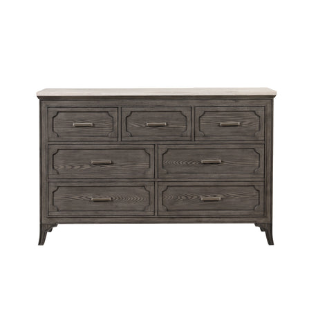Lisbon Marble Top Dresser-Gray
