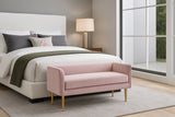 Audrey Pink Velvet Bench