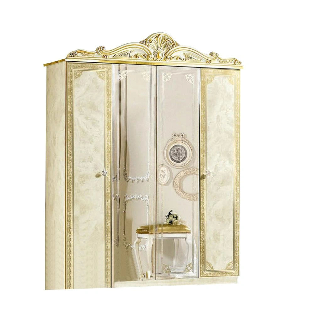 ESF Furniture Leonardo 4 Door Wardrobe in Ivory