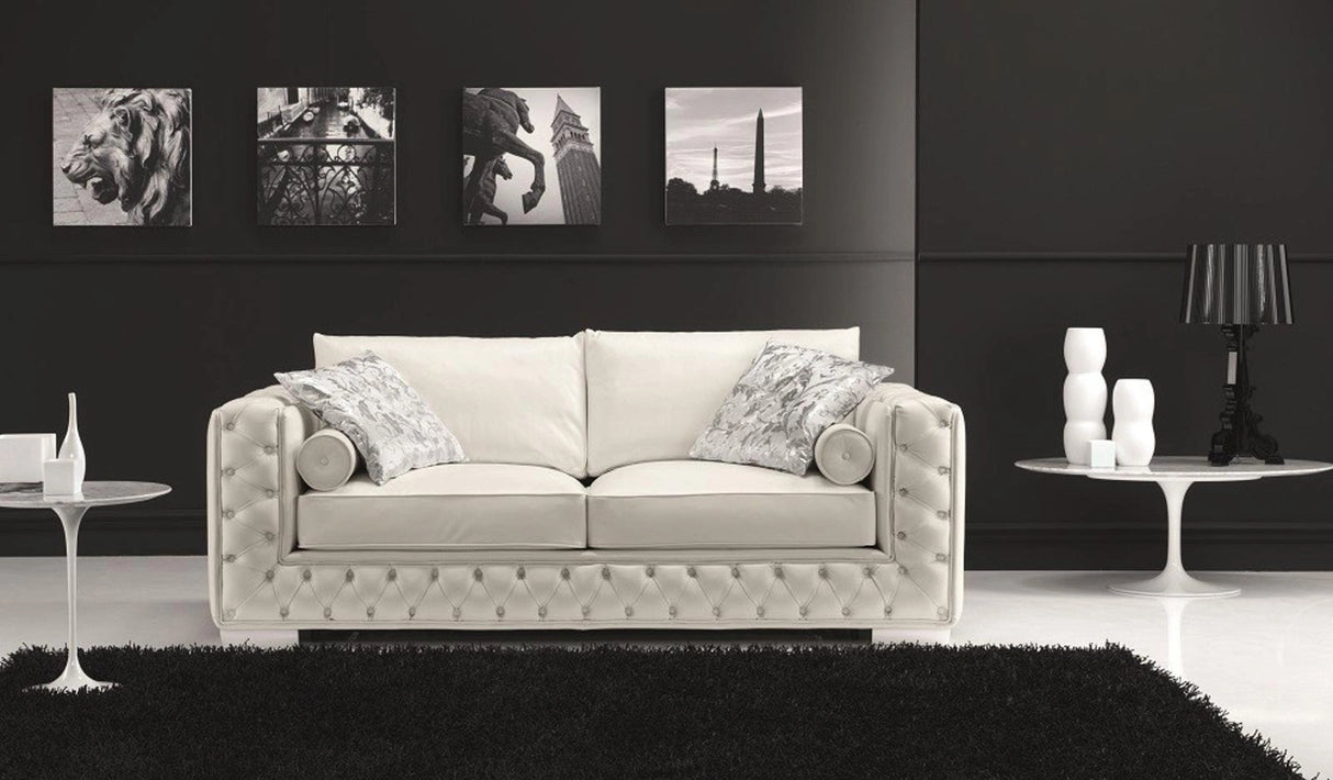 J&M Furniture Vanity Loveseat in White