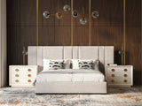 Penelope - Modern Beige Velvet Bed