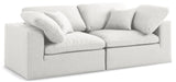 Serene Cream Linen Fabric Deluxe Cloud Modular Sofa