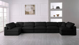 Serene Black Linen Fabric Deluxe Cloud Modular Sectional