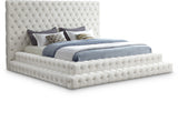 Revel Cream Velvet King Bed (3 Boxes)