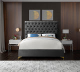Cruz Grey Velvet Full Bed