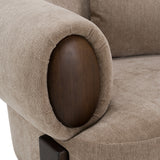 Arnaud - Modern Tan Fabric + Brown Oak Accent Chair