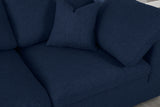 Serene Navy Linen Fabric Deluxe Cloud Modular Sectional