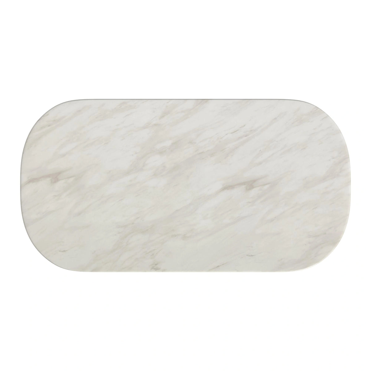 Sylvie Oval Dining Table with White Faux Marble Top