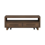 Brisbane 4-Drawer Coffee Table with Casters in Brown
