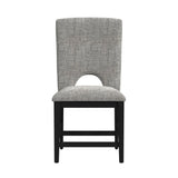 Oregon Side Chair with Grey Fabric in Black (2 Per Carton)