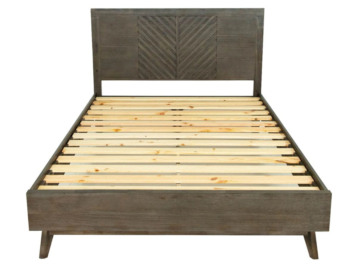 Daisy Mid-Century Dark Acacia Bed