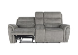 Kamari Console Loveseat W/ Dual Recliners-Gray