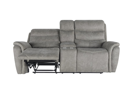 Kamari Console Loveseat W/ Dual Recliners-Gray