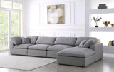 Serene Grey Linen Fabric Deluxe Cloud Modular Sectional
