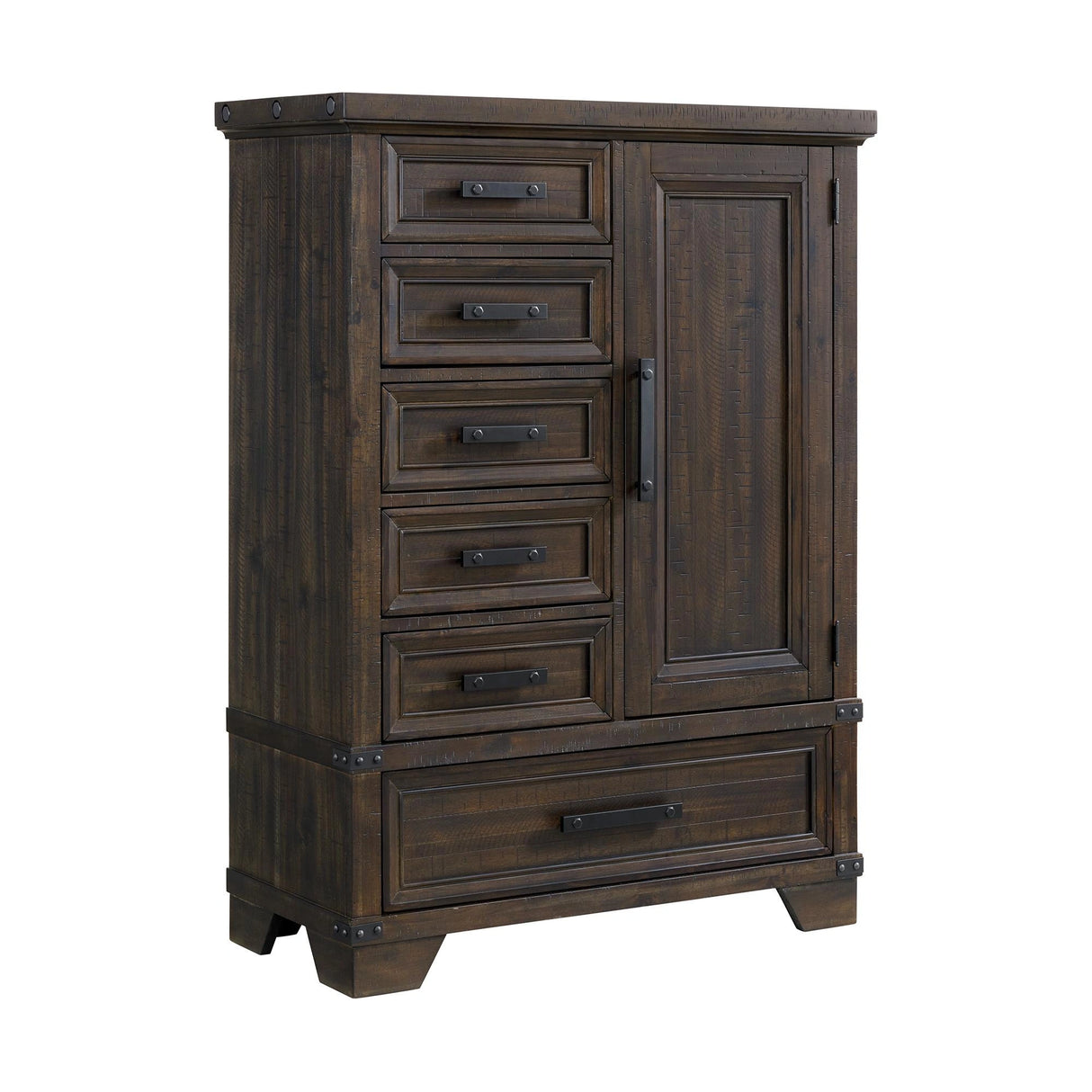 Colorado City 6-Drawer Door Chest in Charcoal