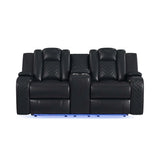 Carlo Power Motion Loveseat with Power Headrest, Console and LED