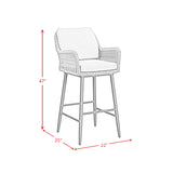 Bayhill Barstool with Grey Fabric in Black (2 Per Carton)