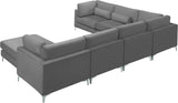 Julia Grey Velvet Modular Sectional (7 Boxes)