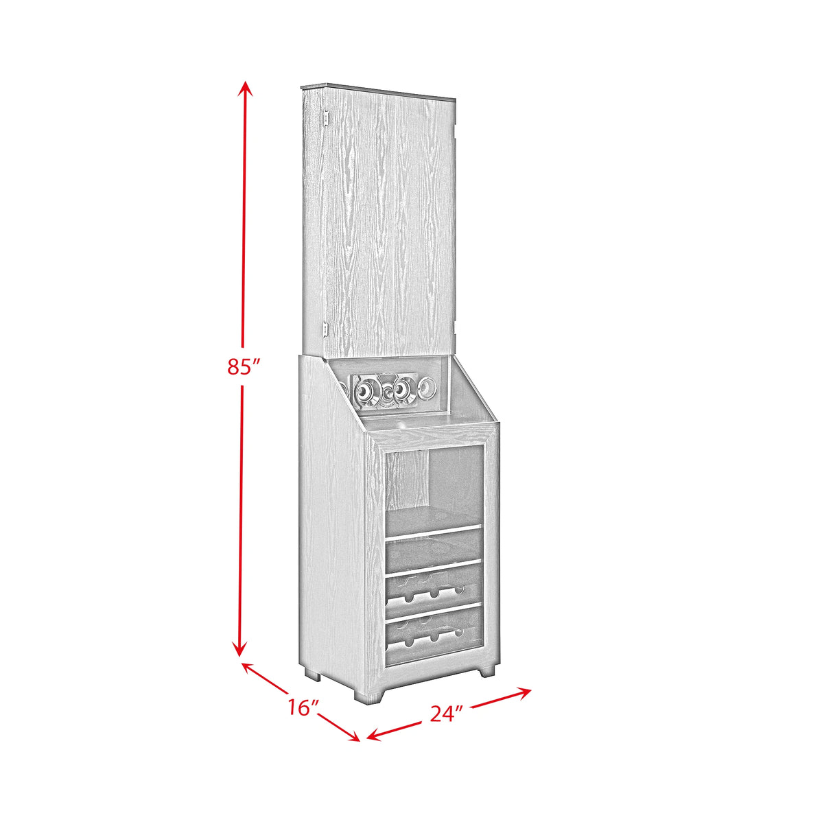 Hurricanes Dartboard Cabinet with Speaker and LED in Black (3A Packing)