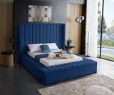 Kiki Navy Velvet Full Bed (3 Boxes)