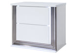 Ylime Smooth White Nightstand with LED