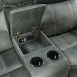 Sorrento Motion Loveseat with Console in FB367 Charcoal