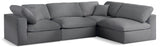 Serene Grey Linen Fabric Deluxe Cloud Modular Sectional