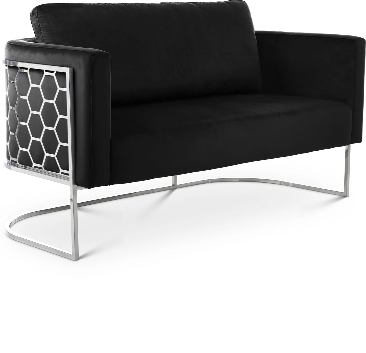 Casa Black Velvet Loveseat